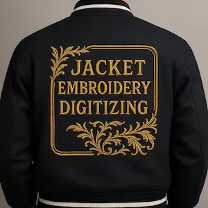Jacket back embroidery digitizing
